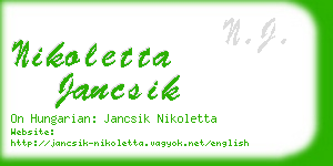 nikoletta jancsik business card